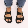 sandalia adulto minimalista respetuosa libertad movimiento hombre mujer saler ss26 negro