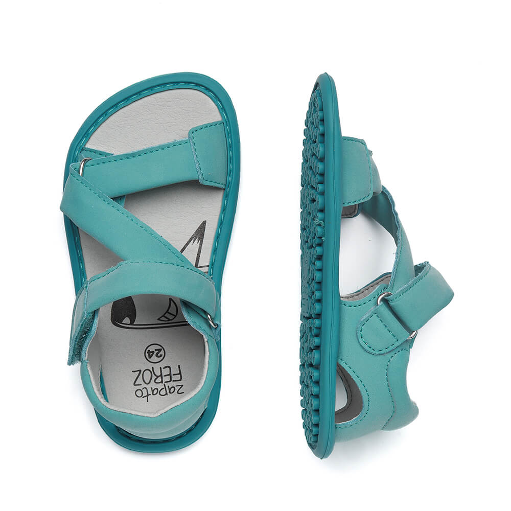 sandalias barefoot abiertas fresquitas comodas ninas color mint verde menta oliva rocker ss24  