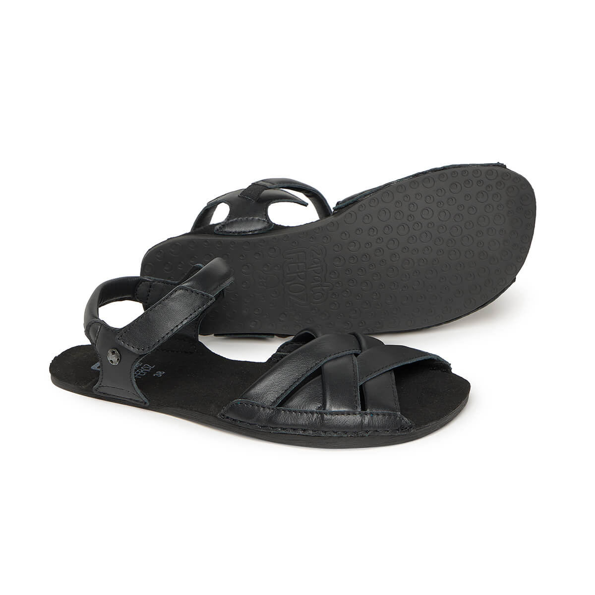sandalias barefoot suela flexible blanda transpirable mujer hombre primavera verano gandia ss226 Piel Negro 02