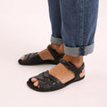 sandalias barefoot suela flexible blanda transpirable mujer hombre primavera verano gandia ss226 Piel negro