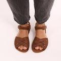 sandalias barefoot suela flexible blanda transpirable mujer hombre primavera verano gandia ss226 Piel nut