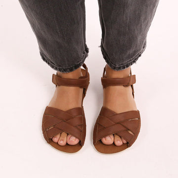 sandalias barefoot suela flexible blanda transpirable mujer hombre primavera verano gandia ss226 Piel nut
