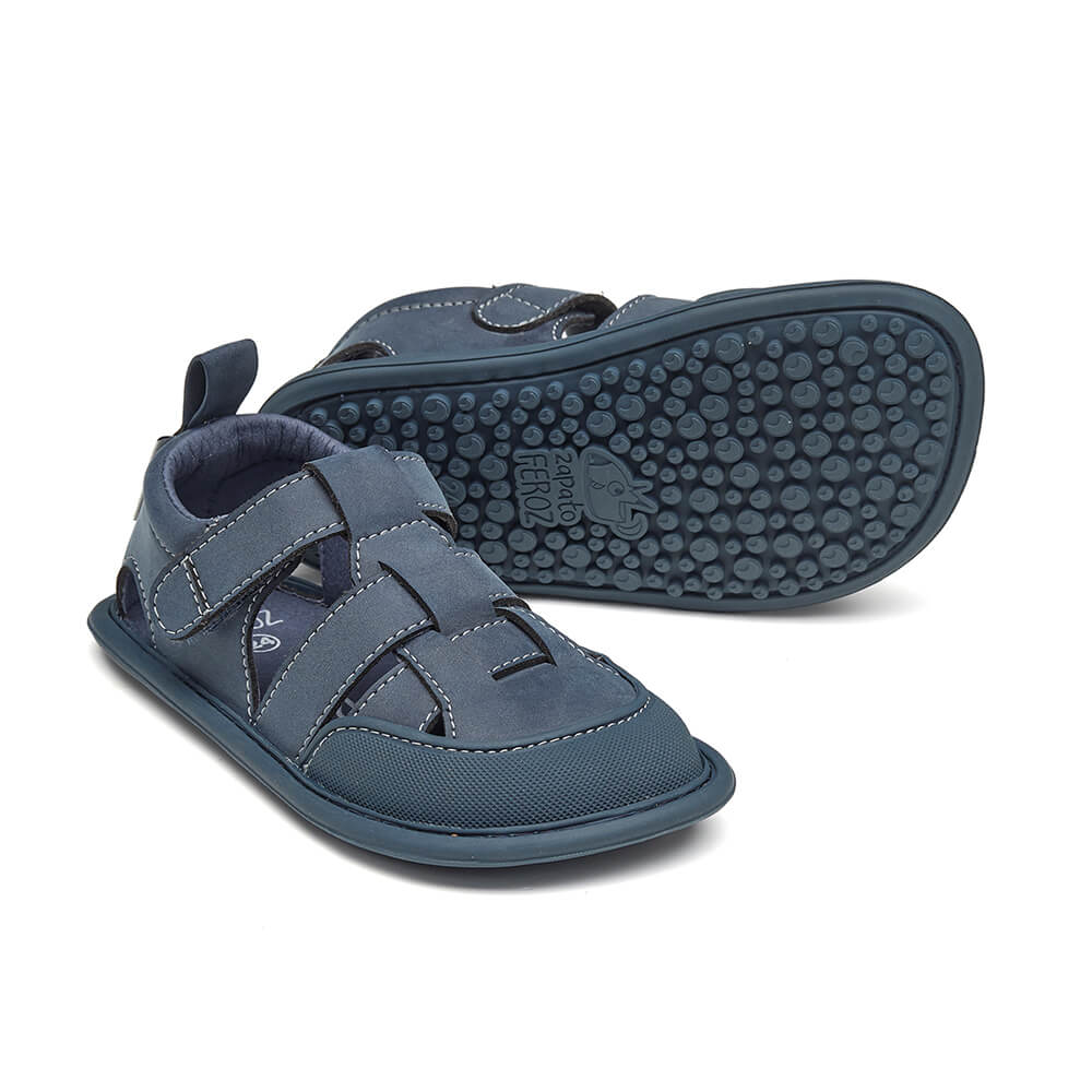 sandalias barefoot veganas microfibra faciles poner quitar ninos color azul denia rocker ss24  