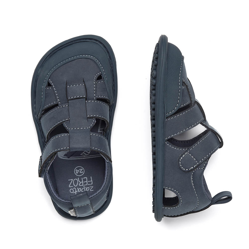 sandalias barefoot veganas microfibra faciles poner quitar ninos color azul denia rocker ss24  