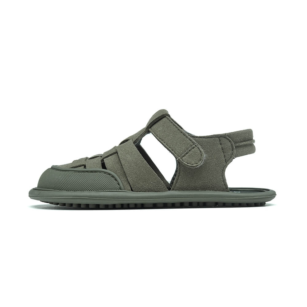sandalias cangrejeras infantiles suela flexible ligera verde kaki caqui calpe rocker ss24 | Kaki Microfibra Suede