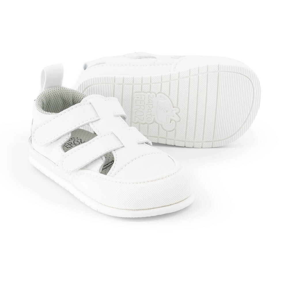 sandalias duraderas resistentes facil limpieza poner quitar bebes color blanco javea feroz ss24  