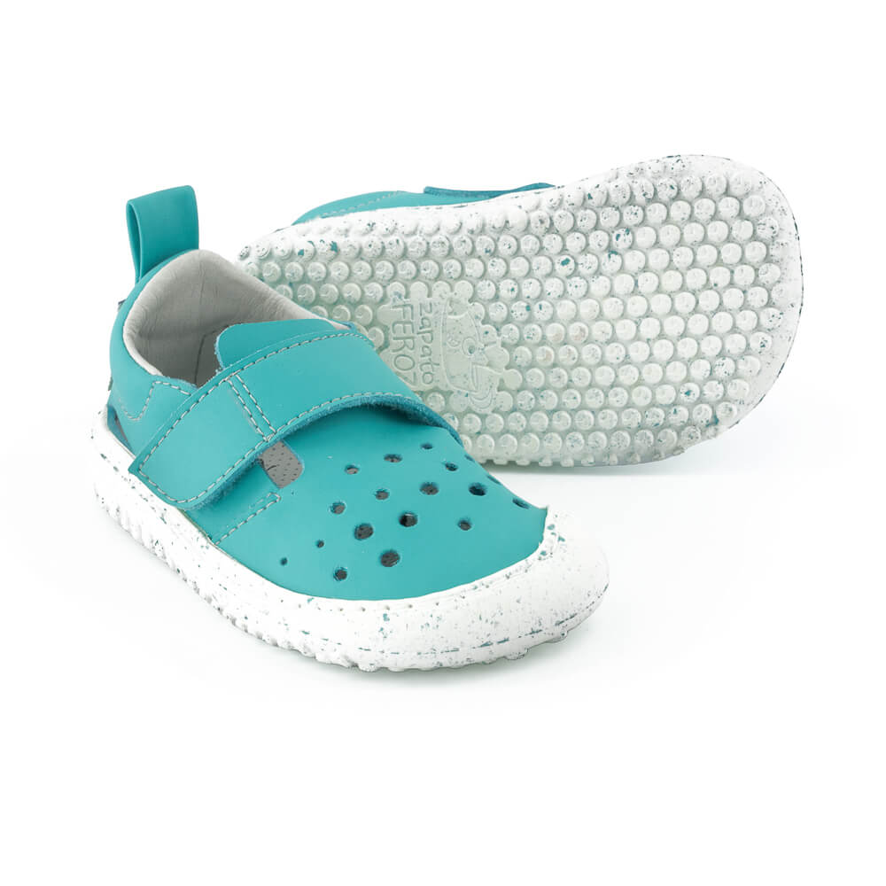 sandalias suela blanda flexible primeros pasos bebe color mint verde menta claro bebe benisa feroz ss24  