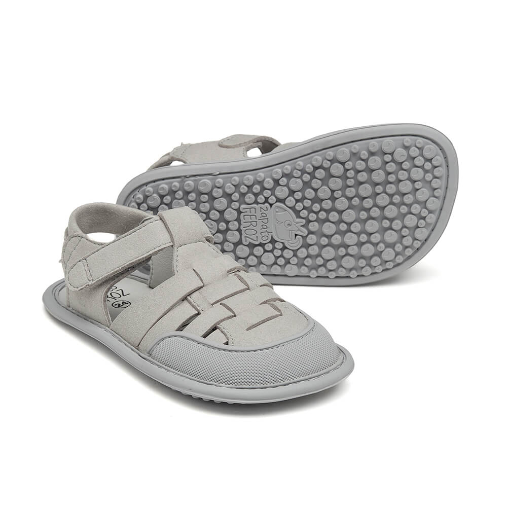 sandalias veganas saludables pies sanos libres microfibra ninos color gris calpe rocker ss24  