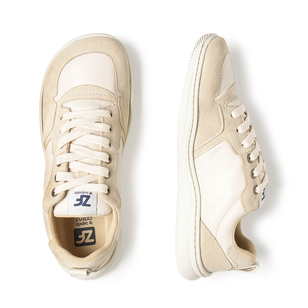 zapatilla deportiva adulto barefoot piel serraje beige olocau aw25 03