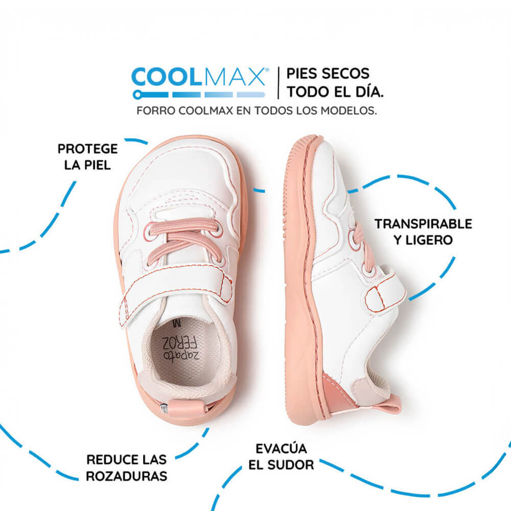zapatilla deportiva bebe feroz barefoot rosa olocau ss26 04