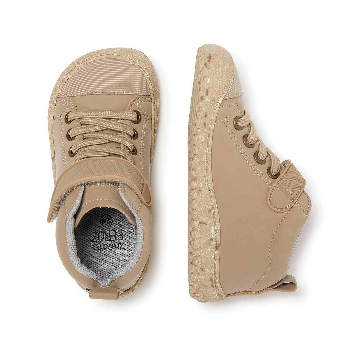 zapatillas botas botines cordones velcro microfibra nobuck ninos ninas color beige beis jucar rocker aw24 03