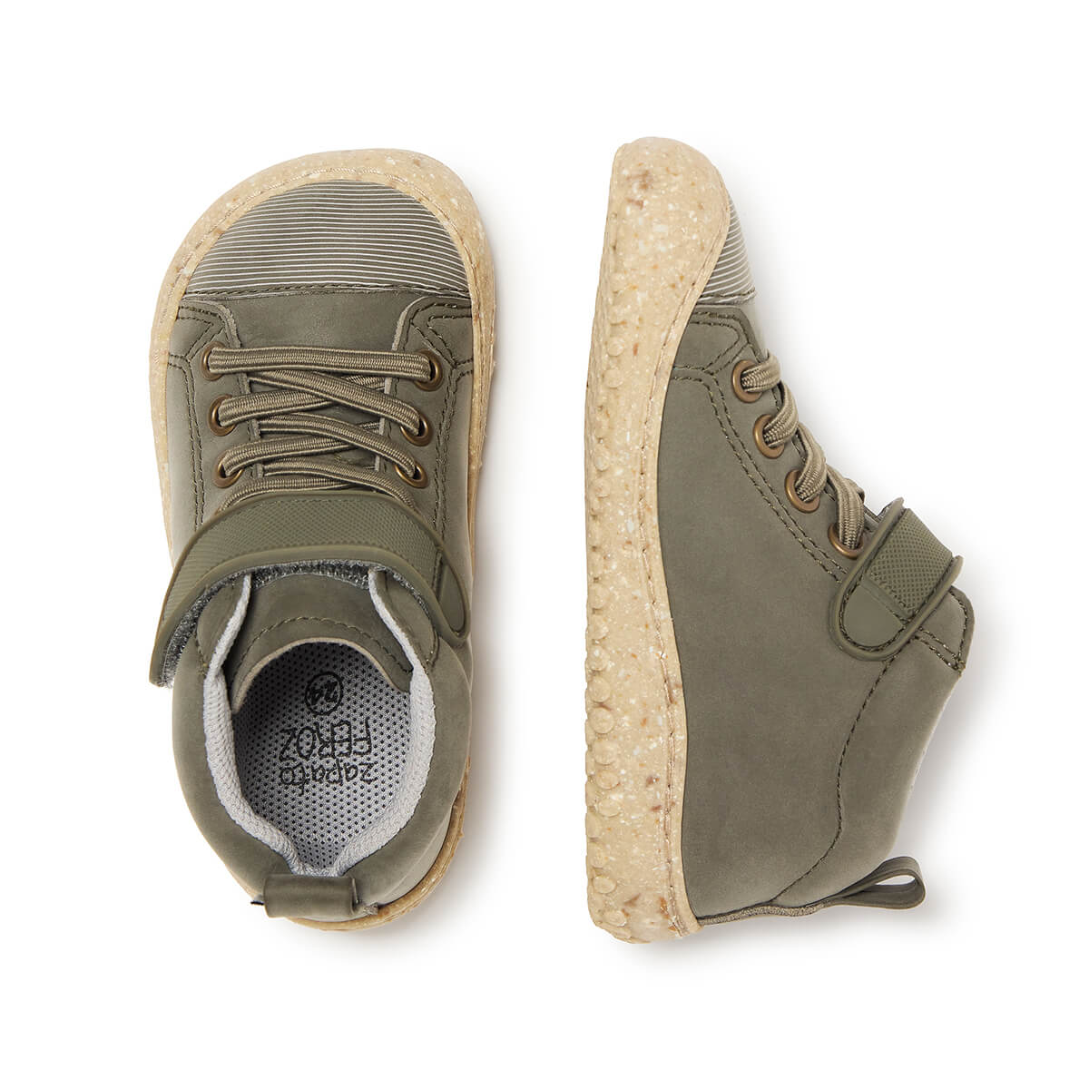 zapatillas botines deportivos respetuosos forma pie espacio dedos ninos color kaki jucar rocker aw24 03