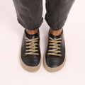 zapatillas deportivas cordones elasticos puntera flexible jerica cuerda freeker adulto ss26 cuerda negra