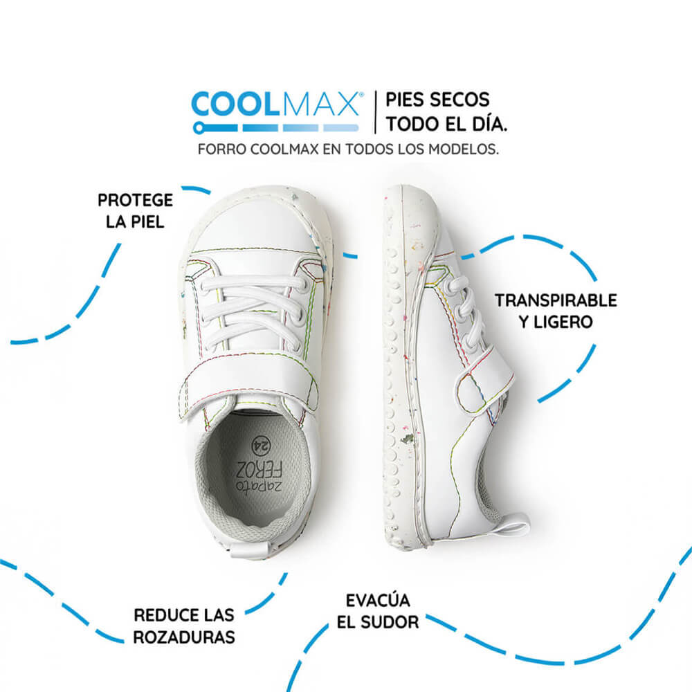 zapatillas respetuosas veganas estilo casual rocker multicolor paterna rayo 03| Blanco Multicolor Microfibra