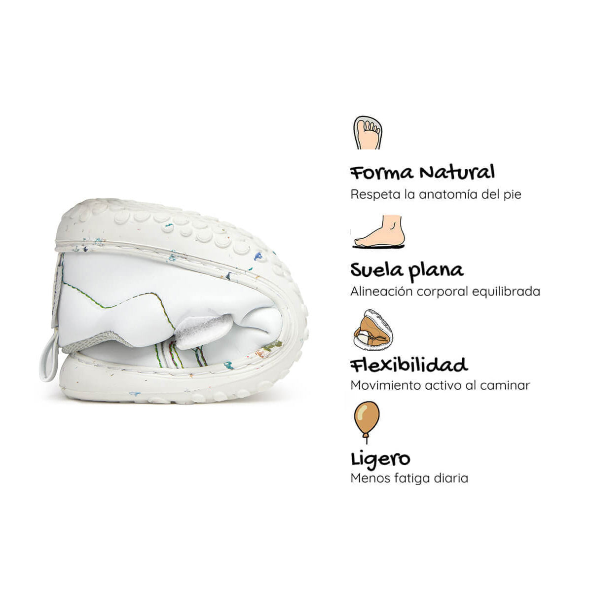 zapatillas respetuosas veganas estilo casual rocker multicolor paterna rayo 04 | Blanco Multicolor Microfibra