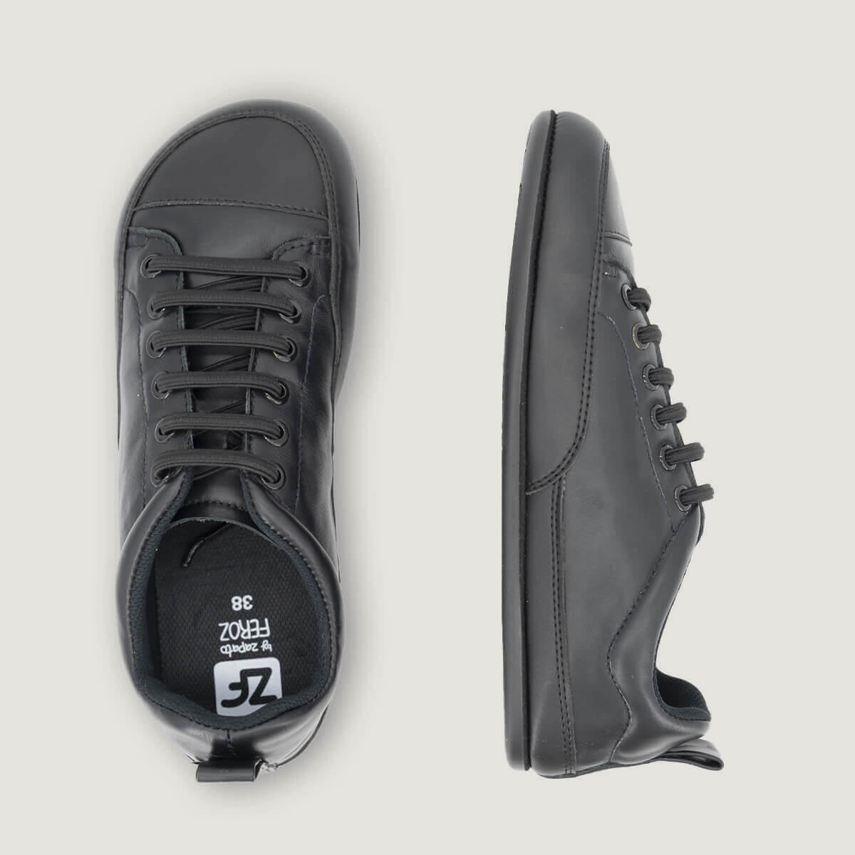 lateral zapatillas veganas microfibra mujer jerica adulto | Negro Piel