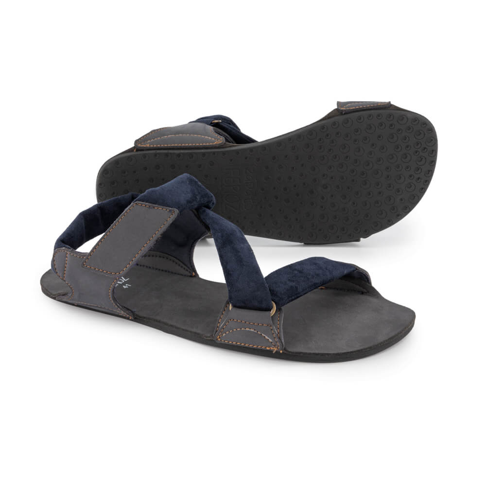 calzado abierto primavera verano tejido microfibra vegano resistente lavable hombre mujer color azul oliva sss24 02 | Azul Microfibra Suede