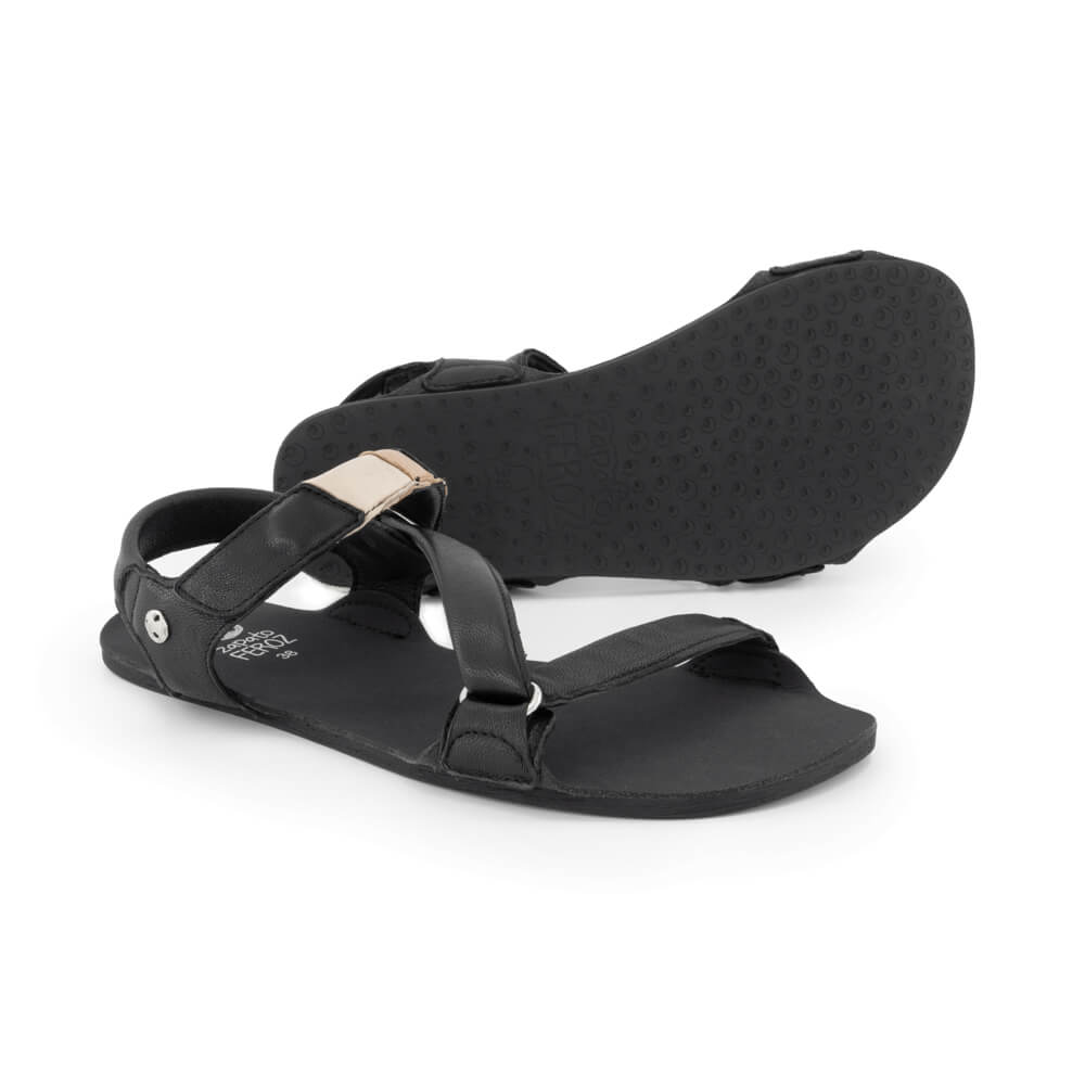 sandalias barefoot suela plana flexible blanda microfibra piel color negro mujer hombre primavera verano oliva ss24 piel_02 | Negro Piel