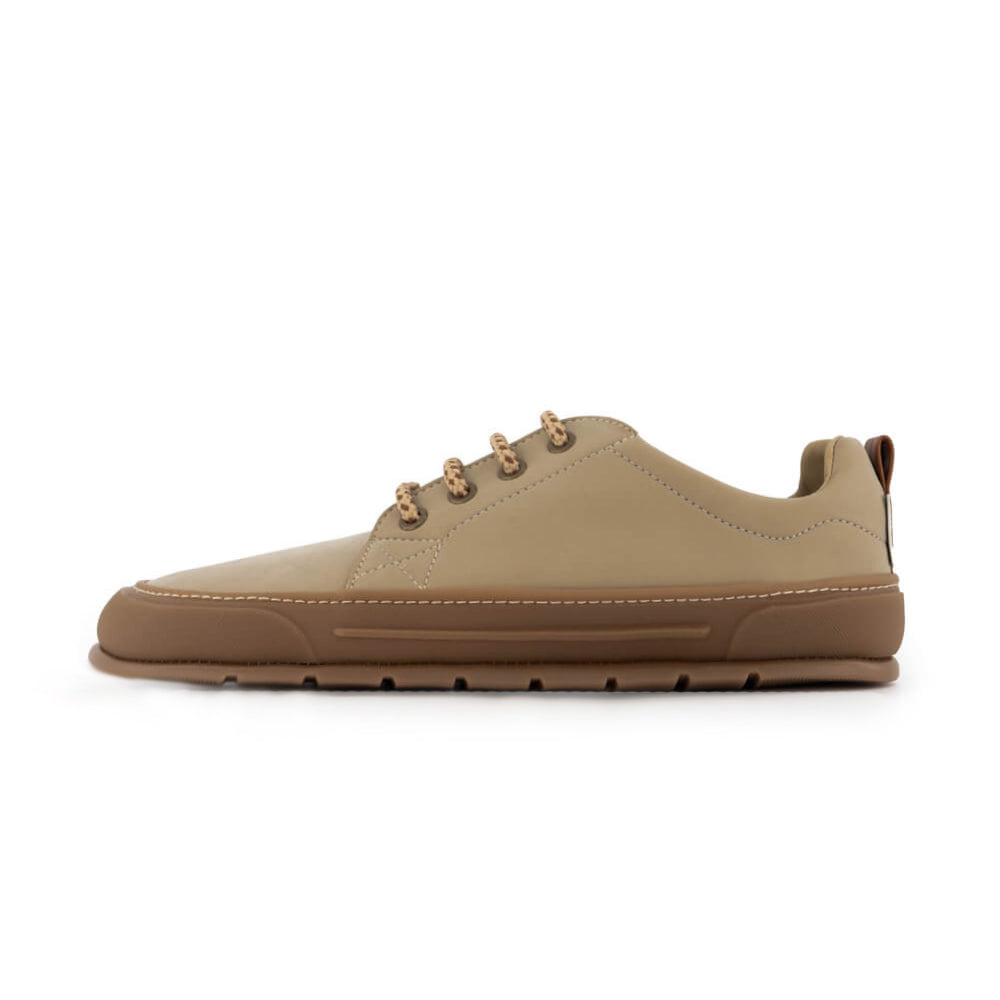 zapatos minimalistas microfibra nobuck veganos sin forro pala larga adulto unisex color gris piedra primavera verano sagunto ss24 01